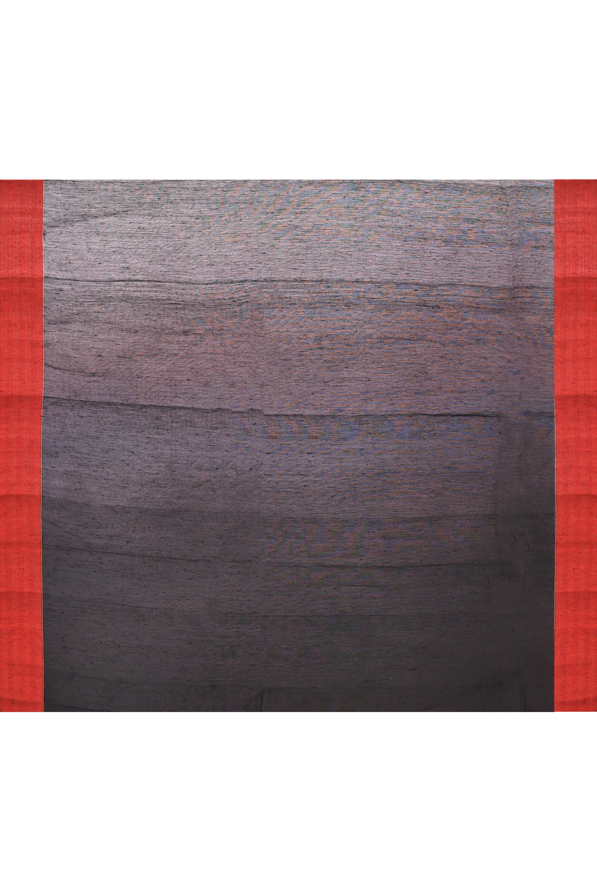 Maroon Cotton Blend Jamdani Saree with Traditional Temple Border