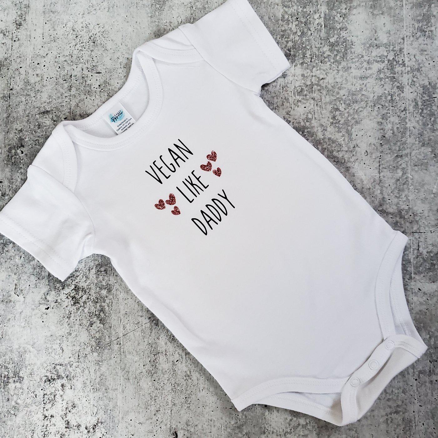 VEGAN LIKE DADDY or MOMMY Short Sleeve Baby Bodysuit