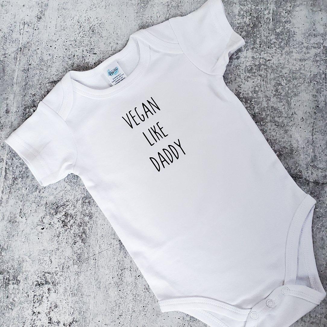 VEGAN LIKE DADDY or MOMMY Short Sleeve Baby Bodysuit