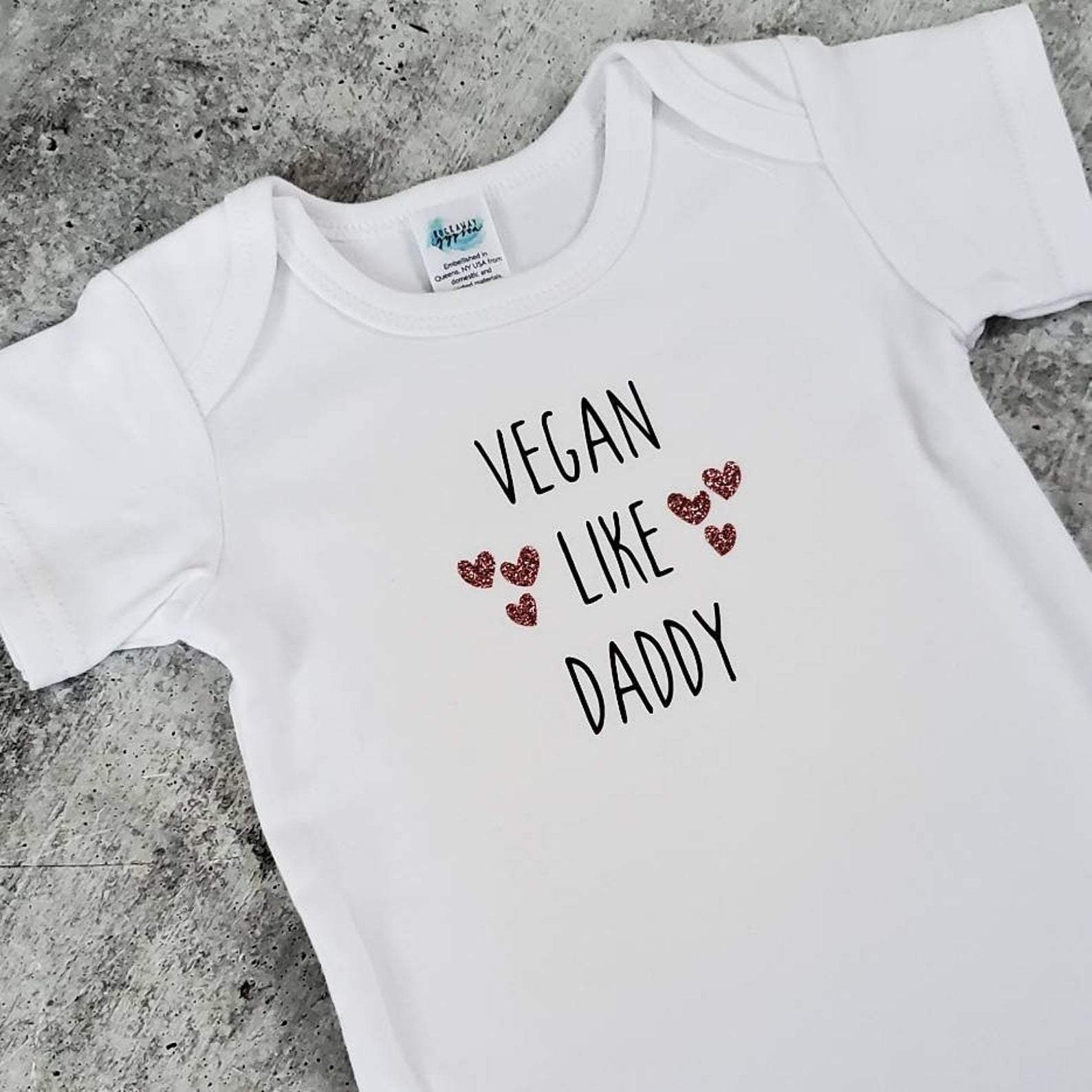 VEGAN LIKE DADDY or MOMMY Short Sleeve Baby Bodysuit