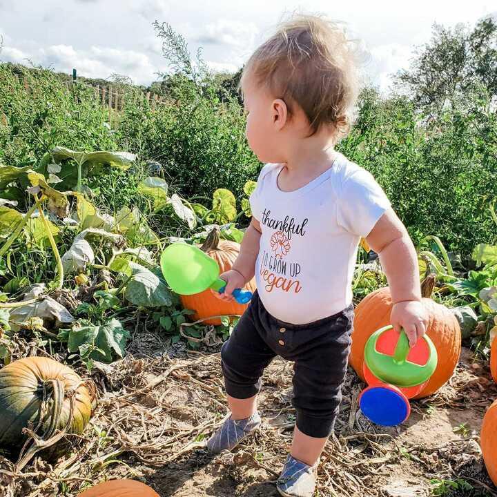 VEGAN THANKSGIVING One Piece Short Sleeve Baby Bodysuit