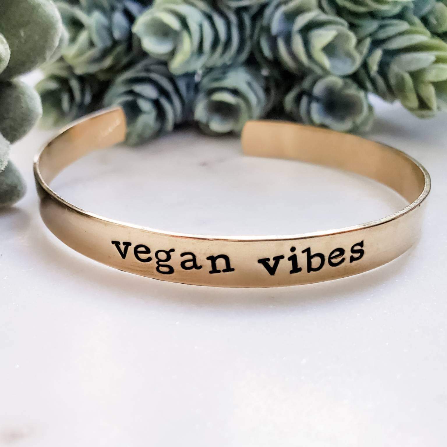 VEGAN VIBES Stacking Cuff Bracelet