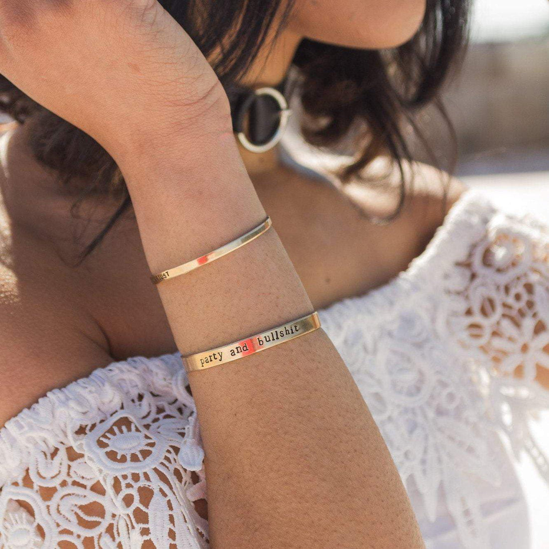 VEGAN VIBES Stacking Cuff Bracelet
