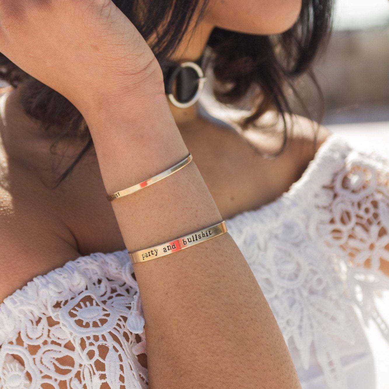 VEGAN VIBES Stacking Cuff Bracelet