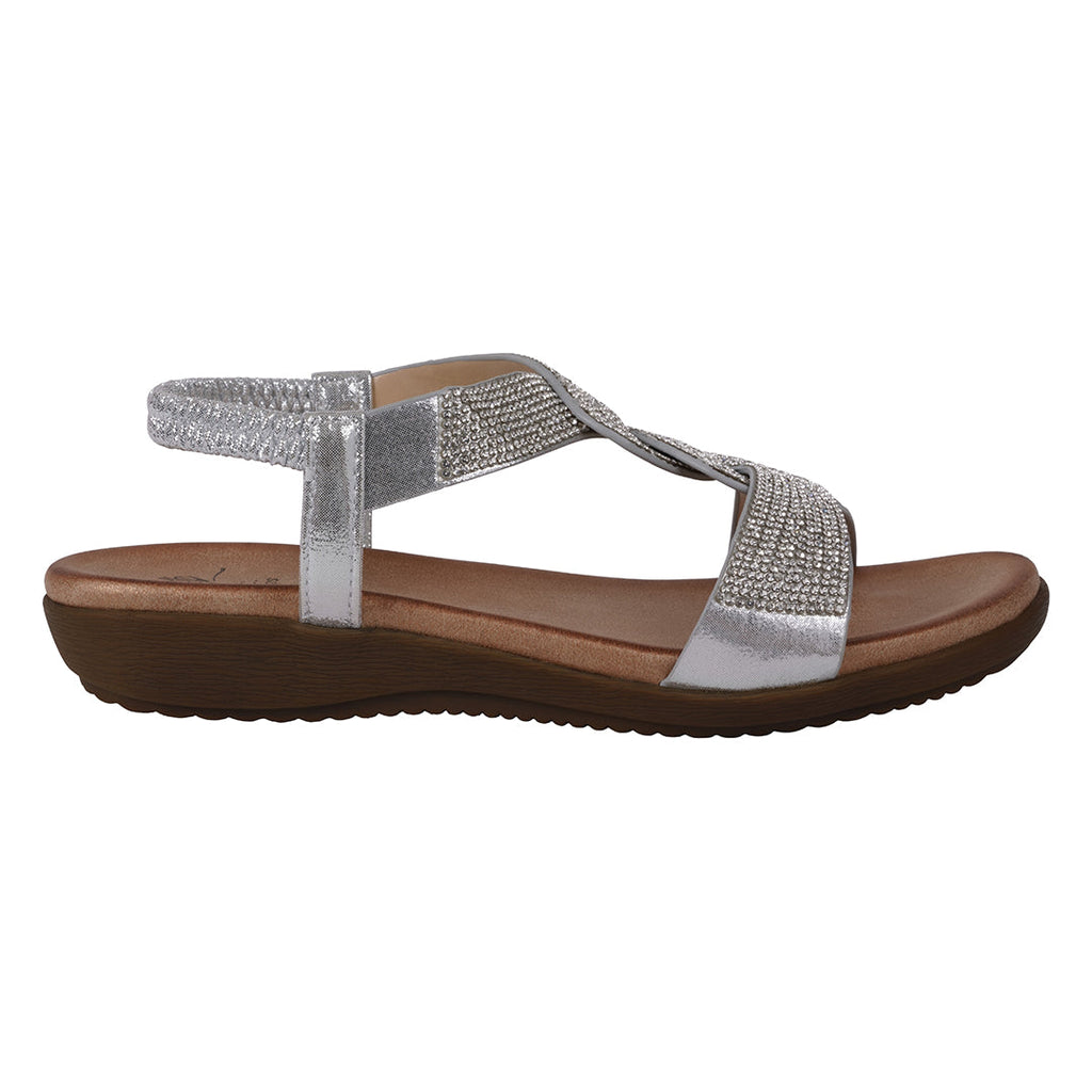 Women's Vianna Embellished Flat Sandals – Sparkling Twisted Strap