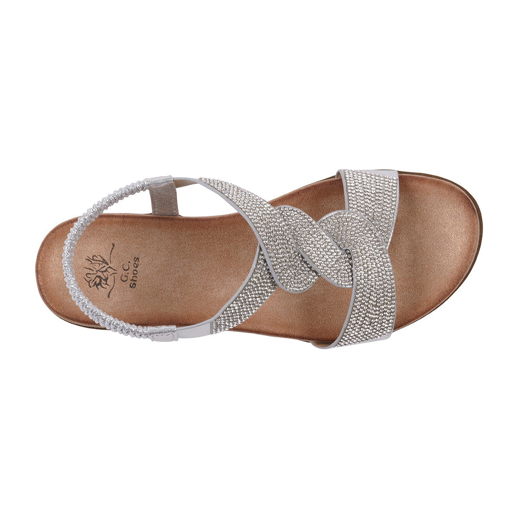 Women's Vianna Embellished Flat Sandals – Sparkling Twisted Strap