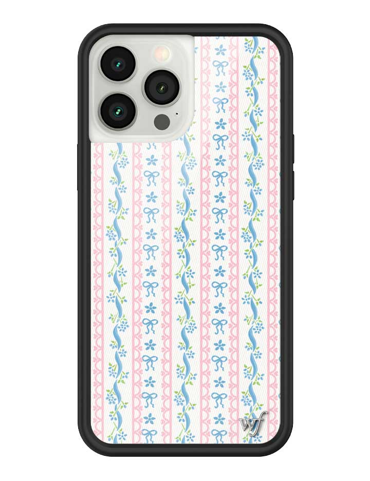 Dollhouse iPhone Case with Pink Lace and Blue Ribbon Pattern - Image 41