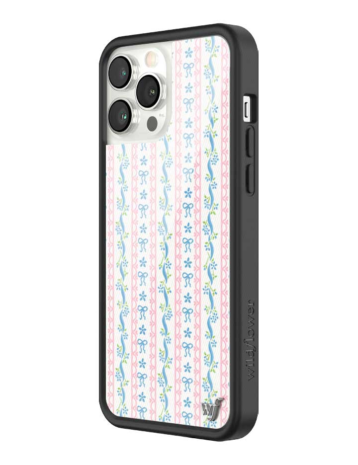 Dollhouse iPhone Case with Pink Lace and Blue Ribbon Pattern - Image 42