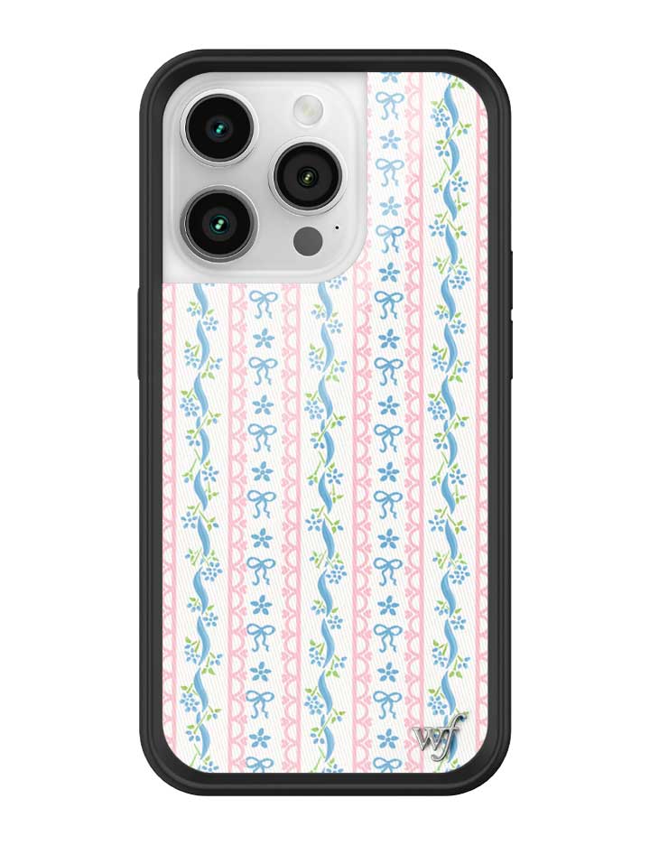 Dollhouse iPhone Case with Pink Lace and Blue Ribbon Pattern - Image 37
