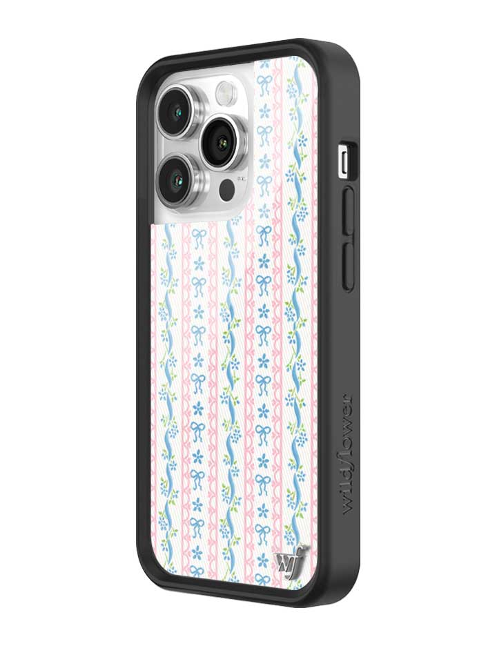 Dollhouse iPhone Case with Pink Lace and Blue Ribbon Pattern - Image 38
