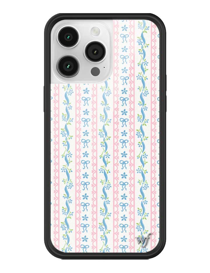 Dollhouse iPhone Case with Pink Lace and Blue Ribbon Pattern - Image 33