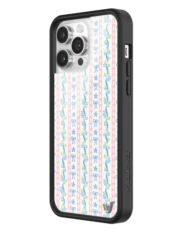 Dollhouse iPhone Case with Pink Lace and Blue Ribbon Pattern - Image 34