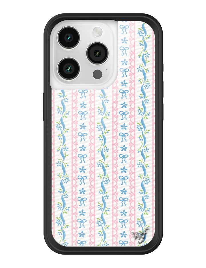 Dollhouse iPhone Case with Pink Lace and Blue Ribbon Pattern - Image 29