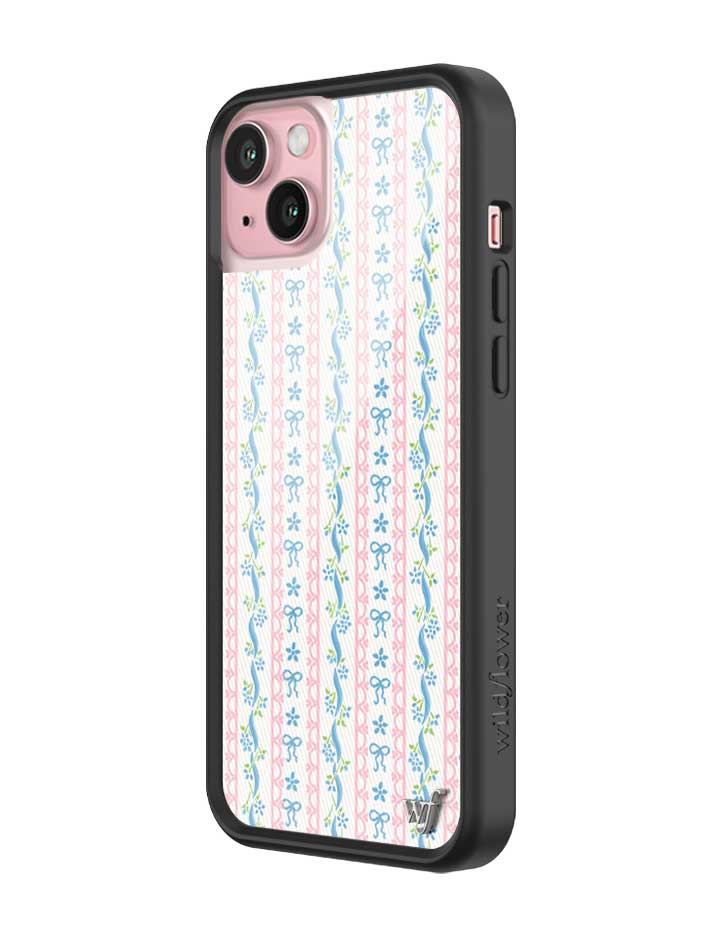 Dollhouse iPhone Case with Pink Lace and Blue Ribbon Pattern - Image 28