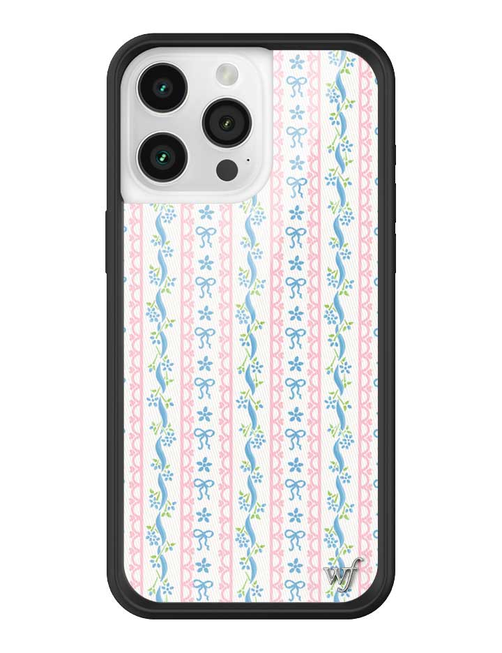 Dollhouse iPhone Case with Pink Lace and Blue Ribbon Pattern - Image 25