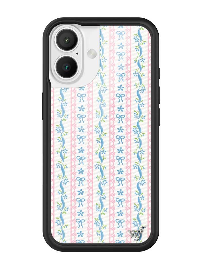 Dollhouse iPhone Case with Pink Lace and Blue Ribbon Pattern - Image 21