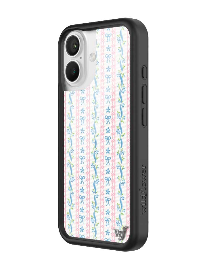 Dollhouse iPhone Case with Pink Lace and Blue Ribbon Pattern - Image 22