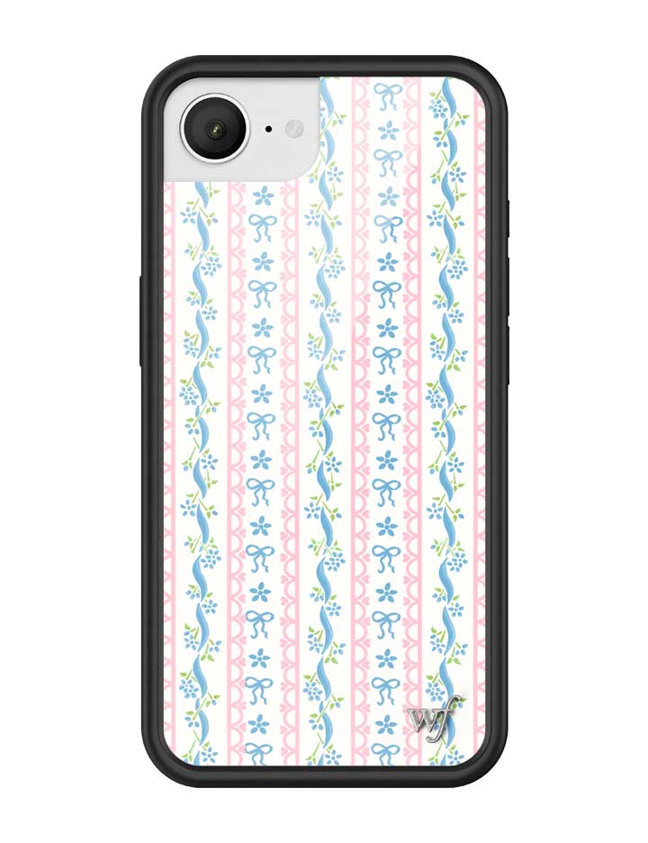Dollhouse iPhone Case with Pink Lace and Blue Ribbon Pattern - Image 10