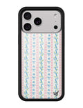 Dollhouse iPhone Case with Pink Lace Stripes and Blue Bow Details