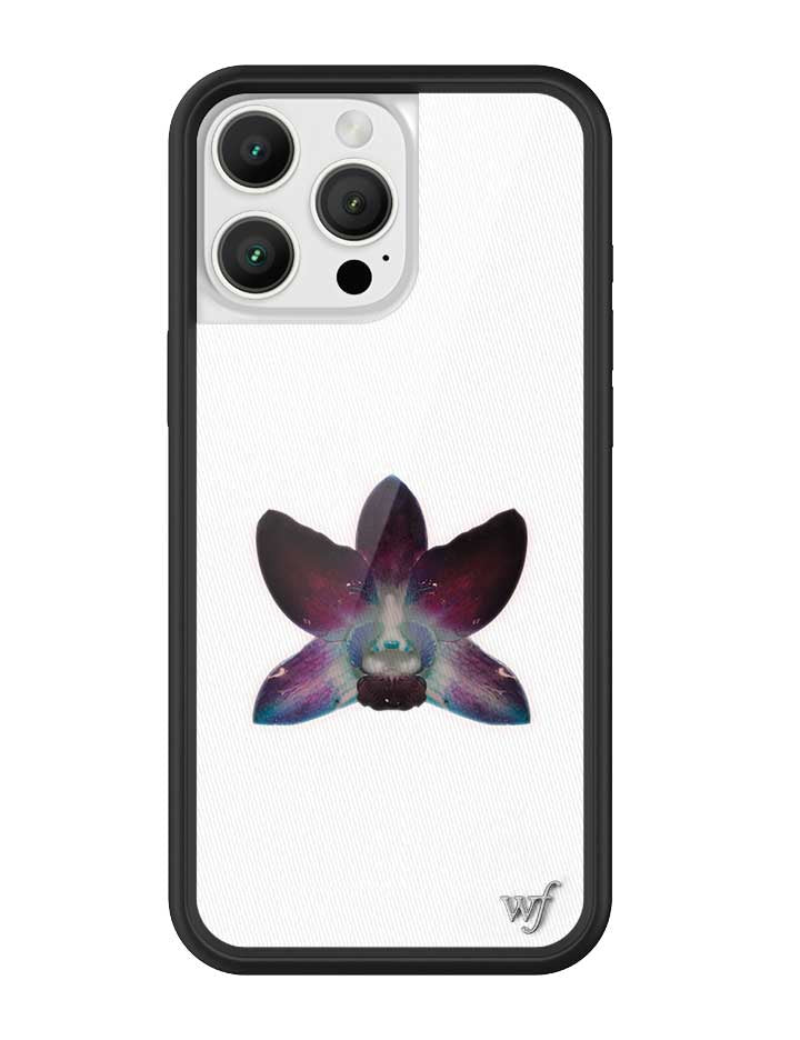 Orchid White iPhone Case with Purple Floral Design - Image 3