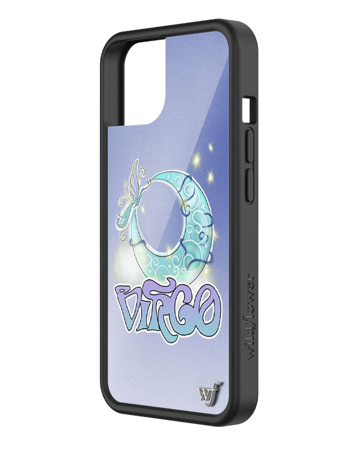 Virgo Zodiac Moon iPhone Case with Purple Butterfly and Sapphire