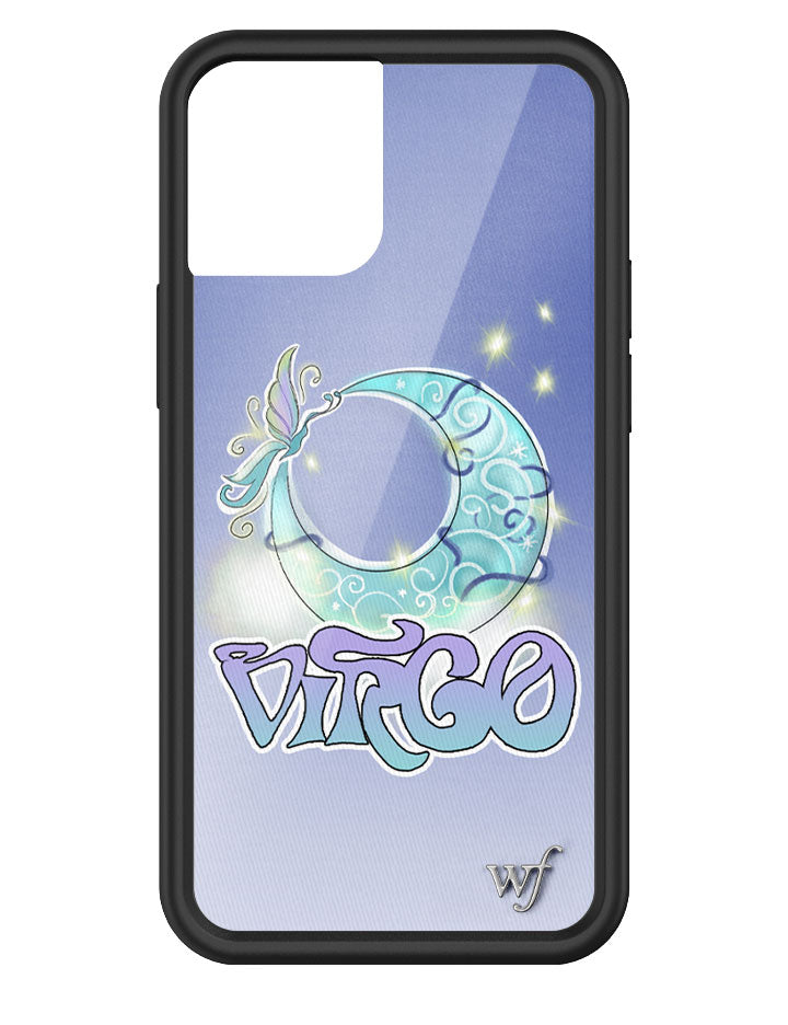 Virgo Zodiac Moon iPhone Case with Purple Butterfly and Sapphire