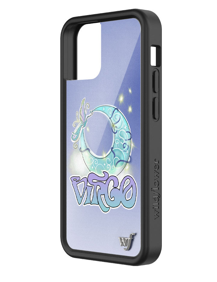 Virgo Zodiac Moon iPhone Case with Purple Butterfly and Sapphire