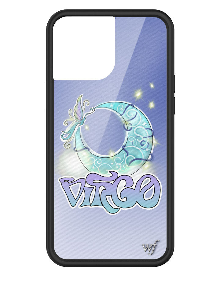 Virgo Zodiac Moon iPhone Case with Purple Butterfly and Sapphire