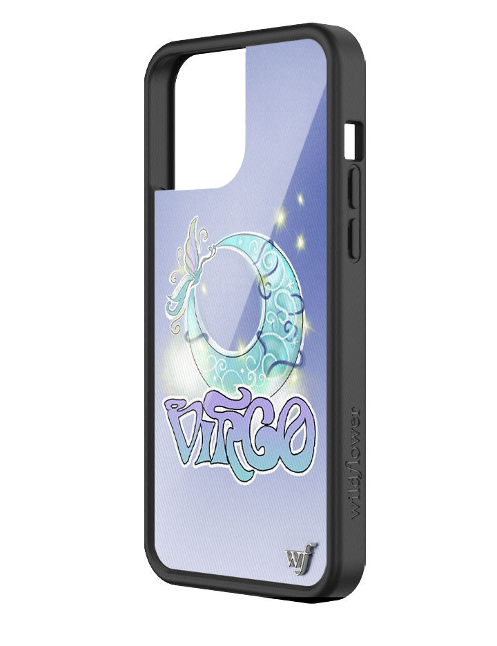 Virgo Zodiac Moon iPhone Case with Purple Butterfly and Sapphire