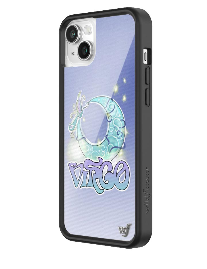 Virgo Zodiac Moon iPhone Case with Purple Butterfly and Sapphire
