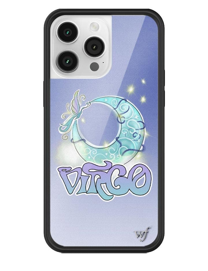 Virgo Zodiac Moon iPhone Case with Purple Butterfly and Sapphire