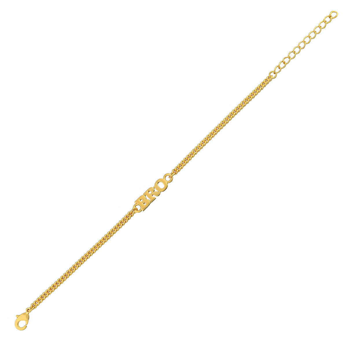 Gold Tone BRO Rakhi Bracelet - Stylish Designer Rakhi for Brother