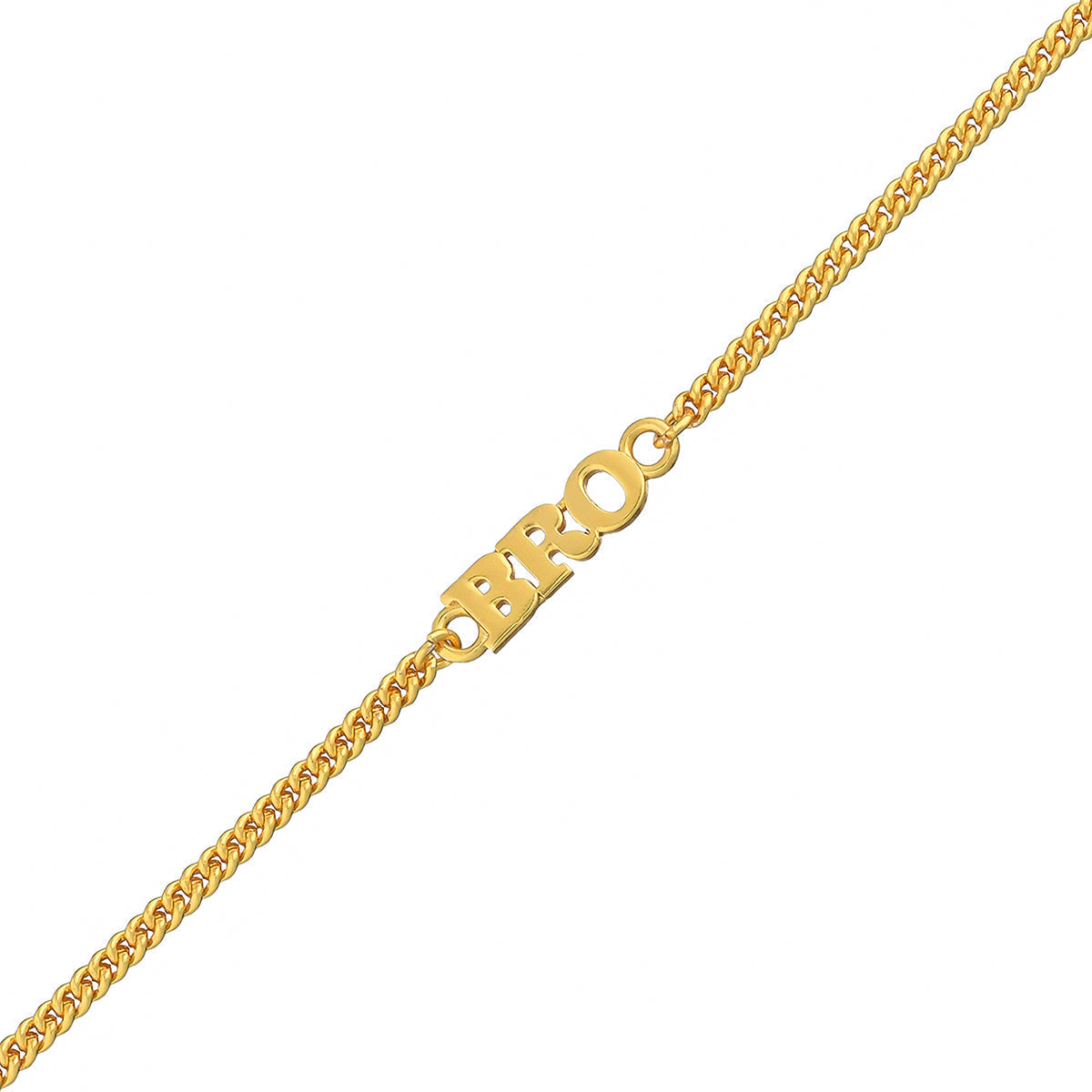 Gold Tone BRO Rakhi Bracelet - Stylish Designer Rakhi for Brother