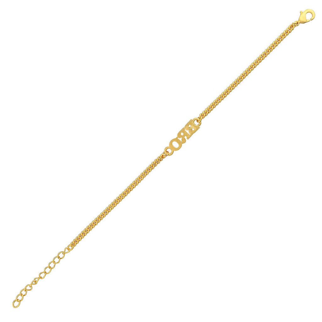 Gold Tone BRO Rakhi Bracelet - Stylish Designer Rakhi for Brother