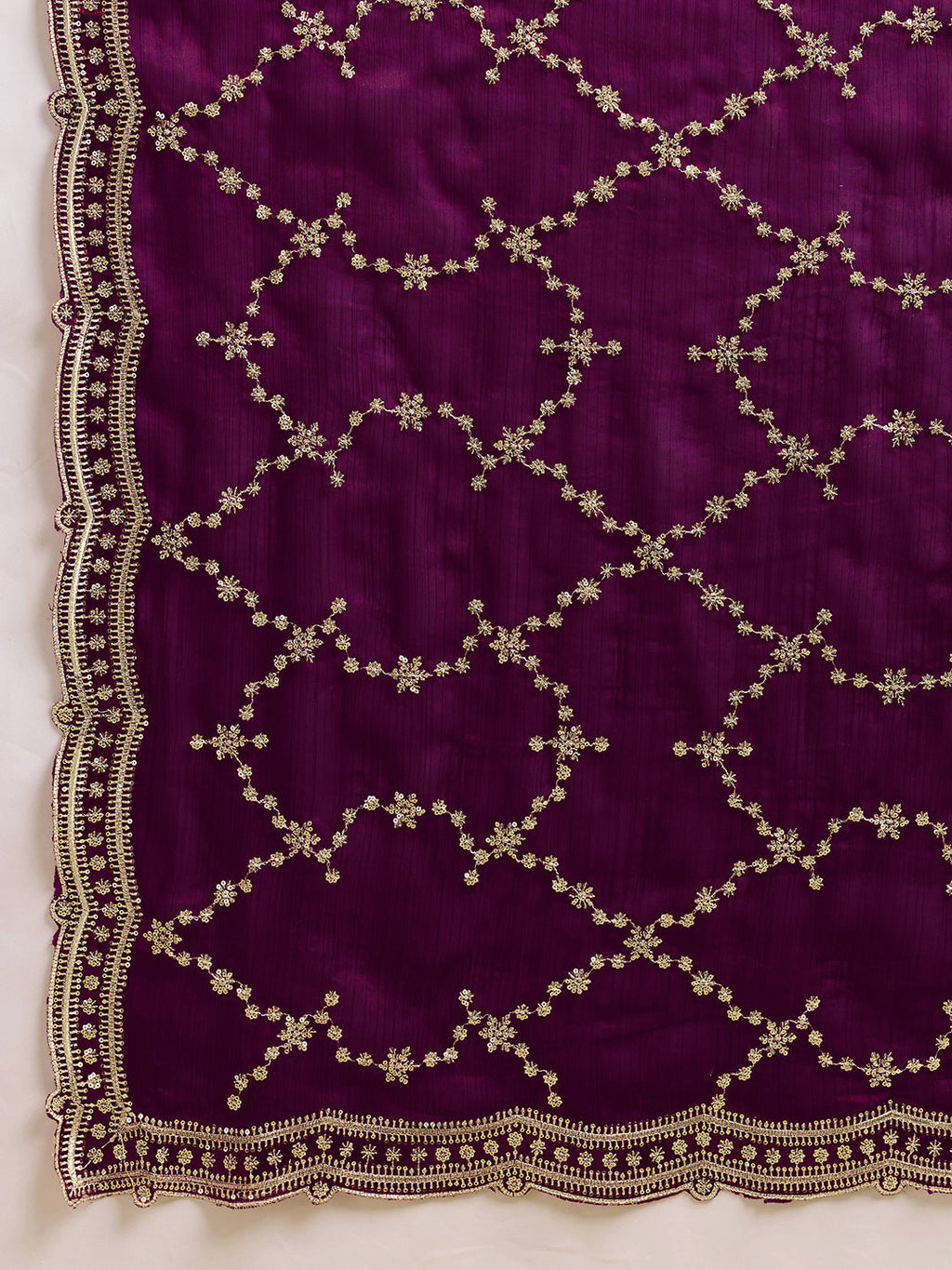 Wine Party Wear Jimmy Choo Saree with Sequin Embroidery