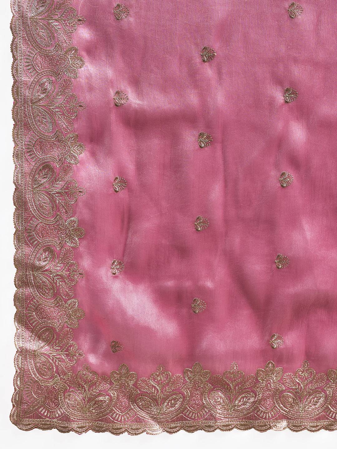 Pink Embroidered Jimmy Choo Organza Party Wear Saree with Blouse