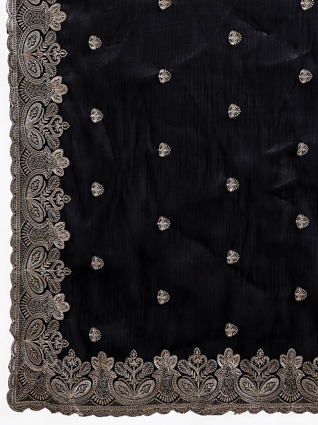 Black Embroidered Jimmy Choo Organza Party Wear Saree