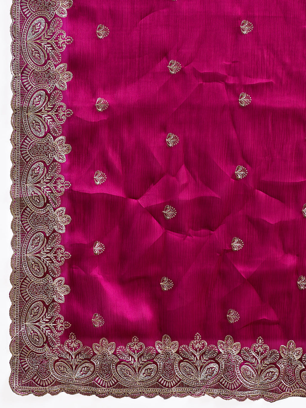 Pink Jimmy Choo Organza Party Wear Saree with Embroidery