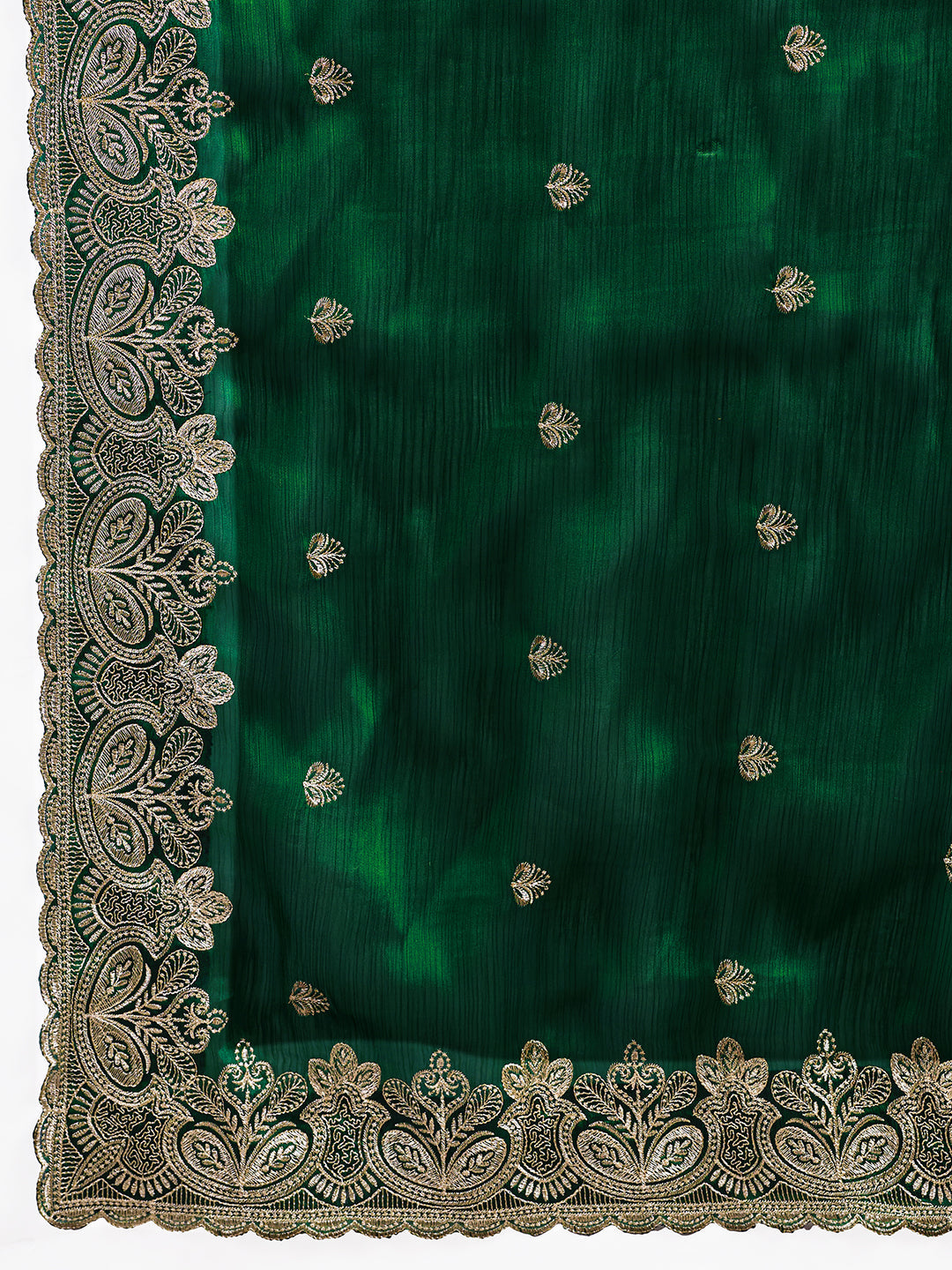 Green Embroidered Jimmy Choo Organza Party Wear Saree with Blouse