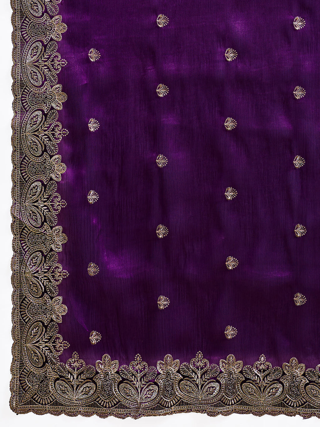 Purple Embroidered Jimmy Choo Organza Party Wear Saree with Blouse