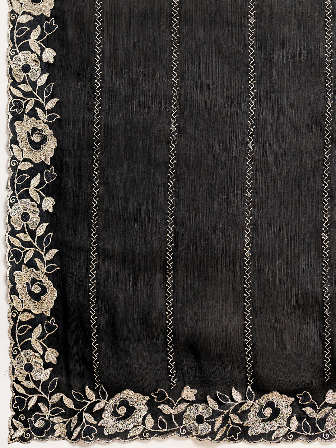 Black Embroidered Jimmy Choo Organza Party Wear Saree with Blouse