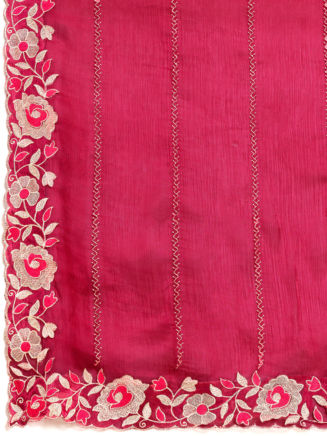 Pink Embroidered Jimmy Choo Organza Party Wear Saree with Blouse