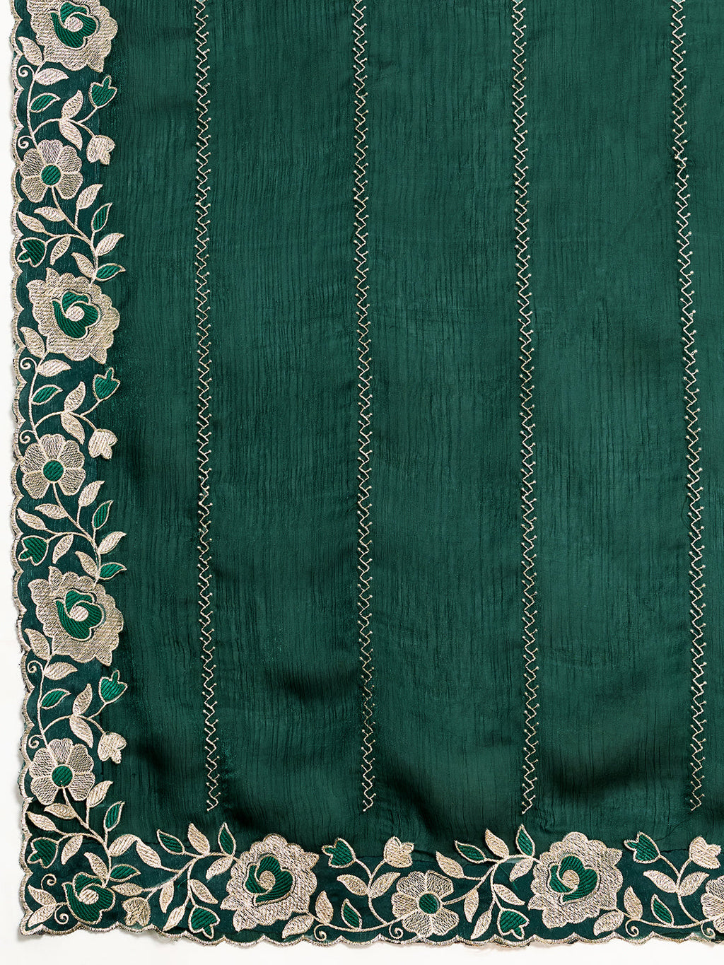 Green Embroidered Jimmy Choo Organza Party Wear Saree with Blouse