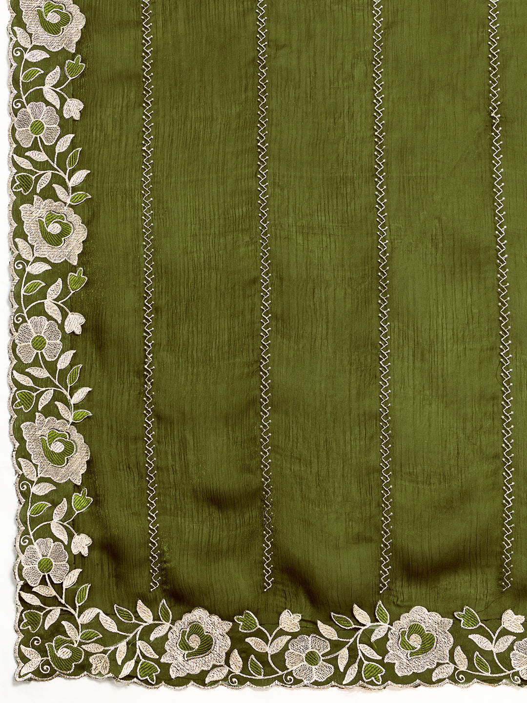 Green Embroidered Jimmy Choo Organza Party Wear Saree with Blouse