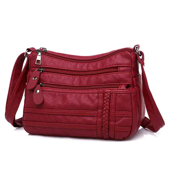 Chic Multi-Layer Soft Leather Shoulder Bag for Women