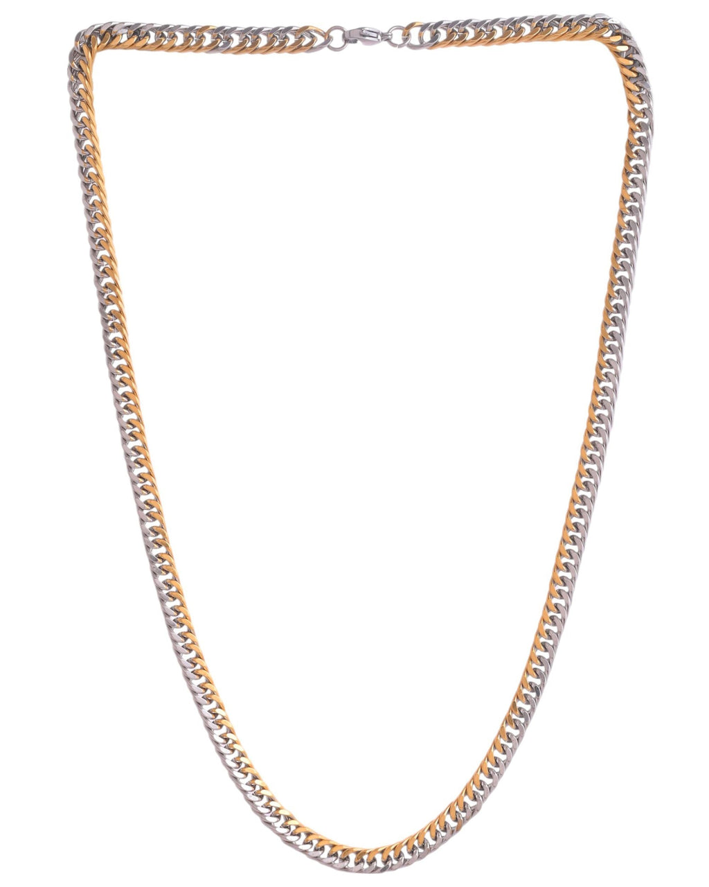 Dual-Plated Stainless Steel Men's Chain – Gold and Silver Tone Link
