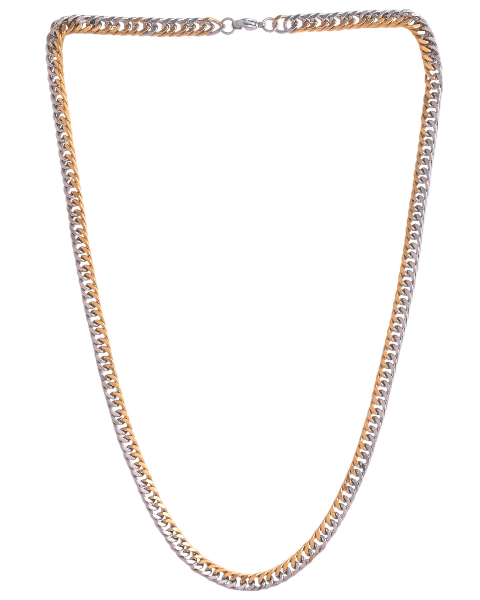 Dual-Plated Stainless Steel Men's Chain – Gold and Silver Tone Link