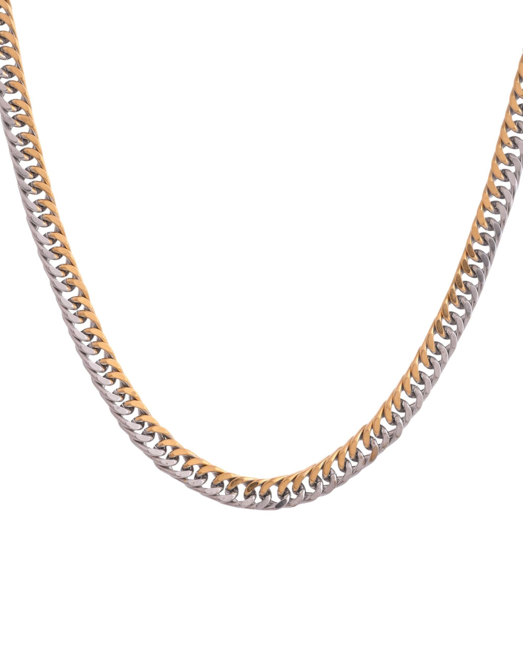 Dual-Plated Stainless Steel Men's Chain – Gold and Silver Tone Link