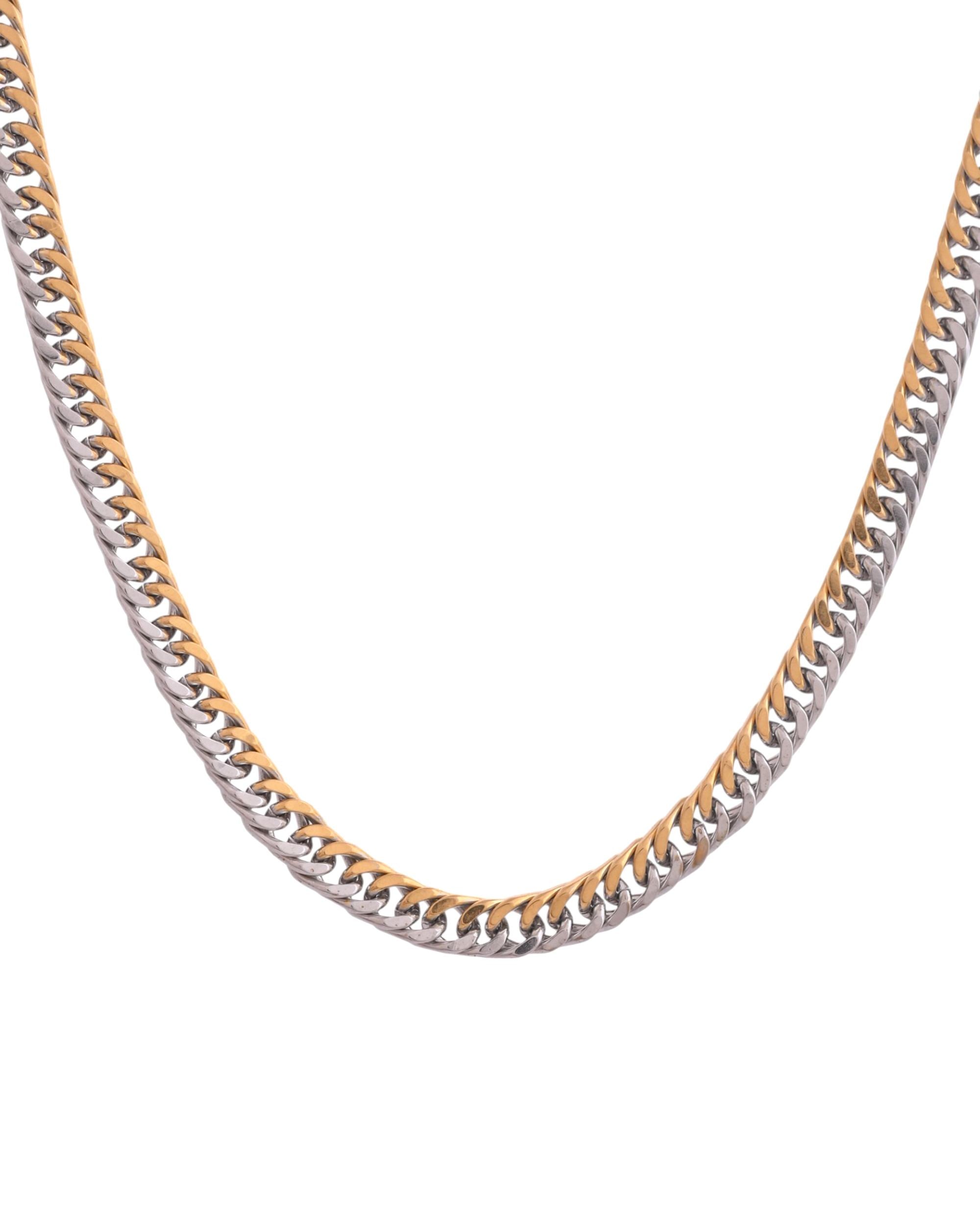 Dual-Plated Stainless Steel Men's Chain – Gold and Silver Tone Link