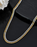 Men's dual-tone gold and silver stainless steel link chain necklace